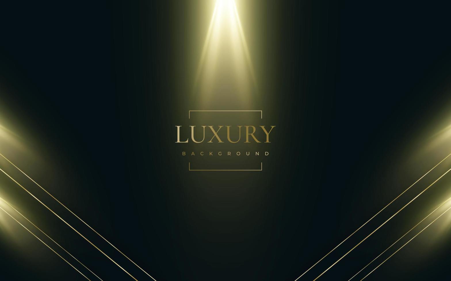Abstract Luxury Black and Gold Background with Gold Lines and Golden Light Rays Effect vector