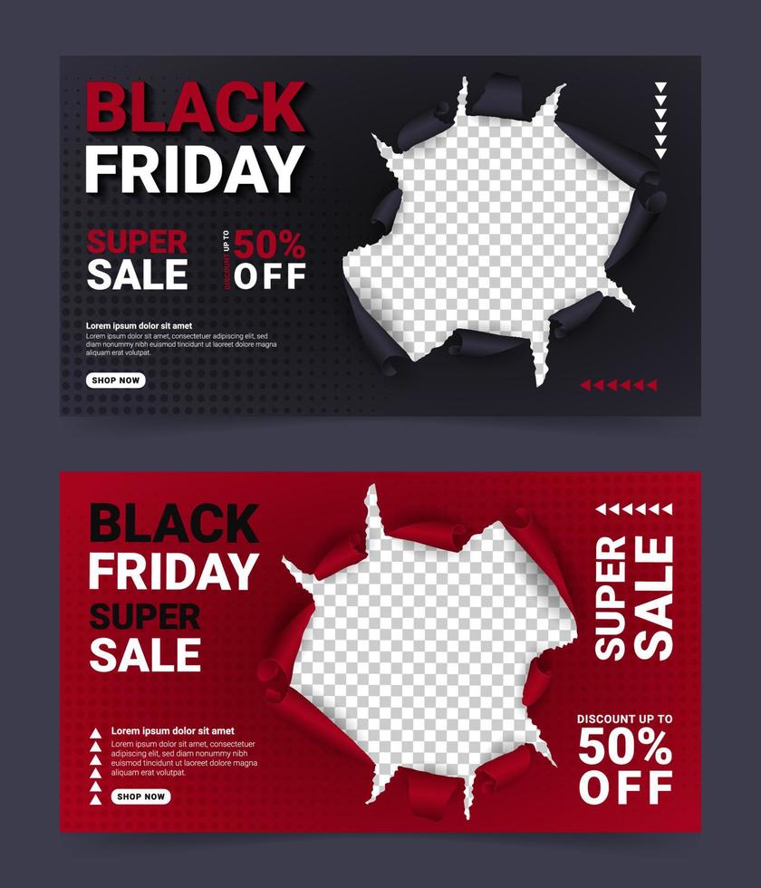 black friday sale banner paper style vector