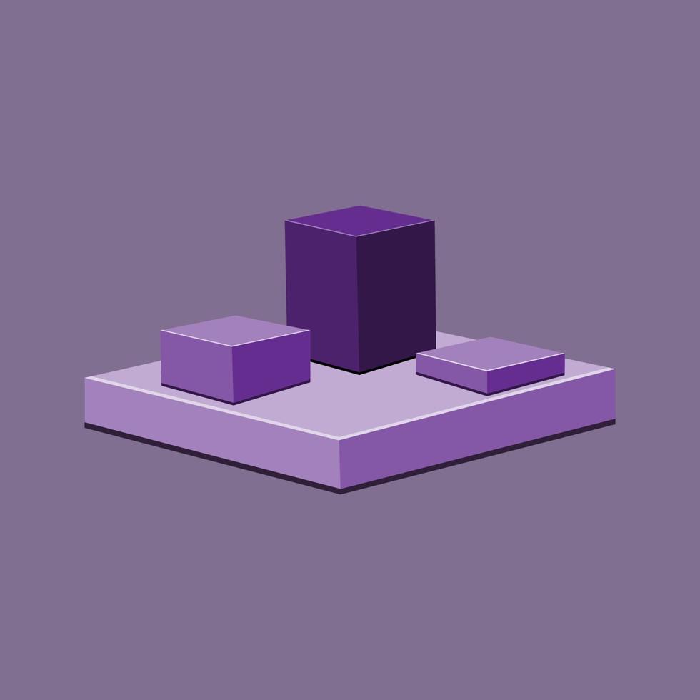 3d podium with purple gradient color vector