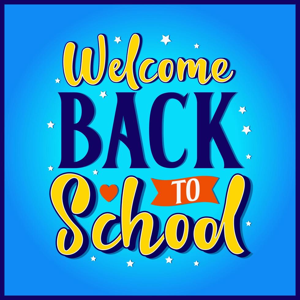 Welcome Back to school editable text effect typography vector illustration colorful modern background.