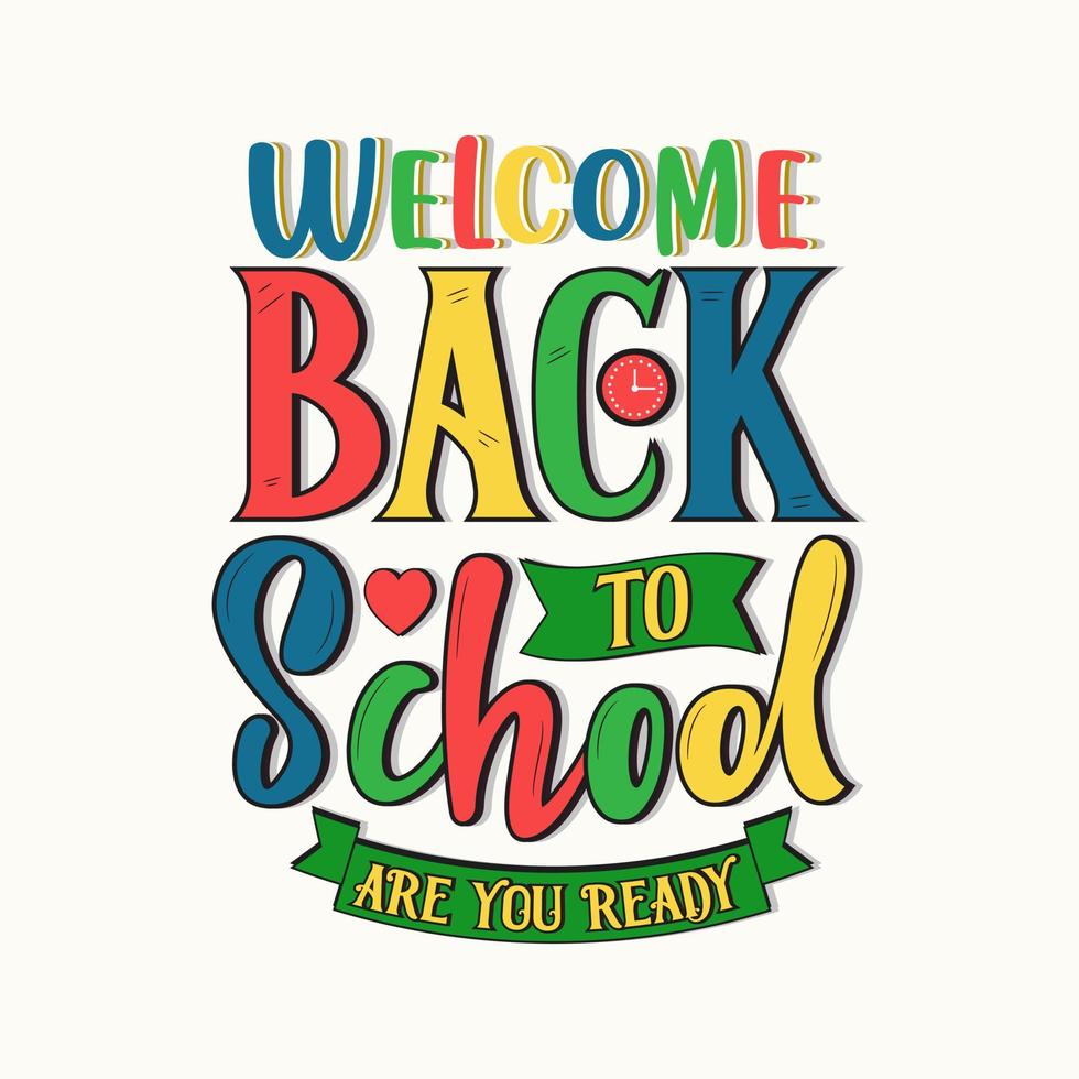 Welcome Back to school editable text effect typography vector illustration colorful modern background.