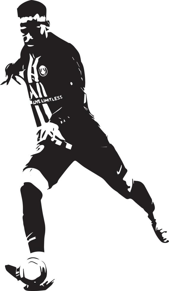 siluet neymar, vector neymar, vector de jugador de fútbol neymar