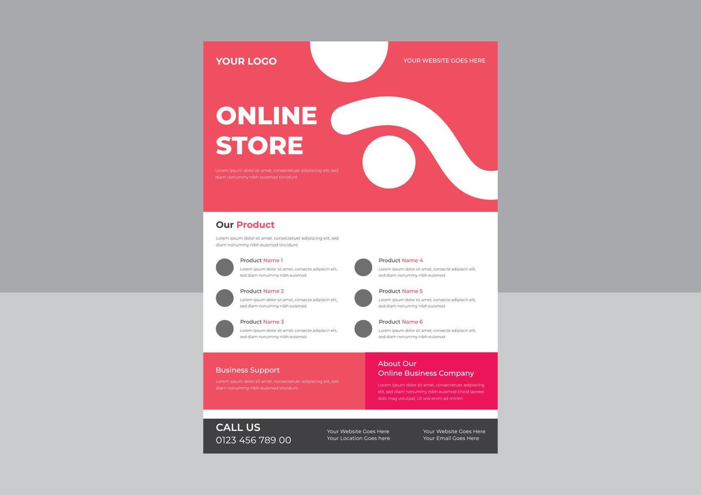 Online store flyer design template, Home delivery flyer poster design, Special Discount template for sale banner, poster, flyer, shop, online store. Vector eps