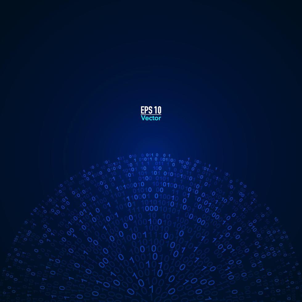 blue binary background vector