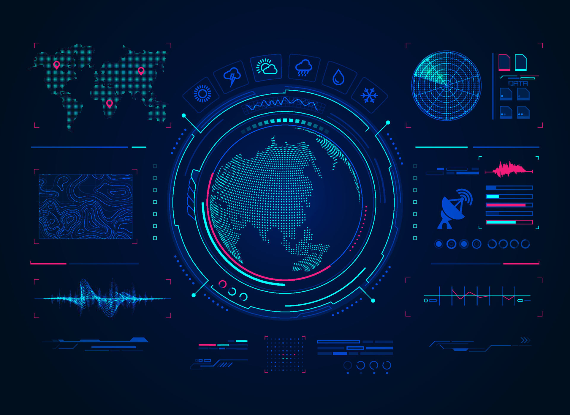 digital forecast interface 11513400 Vector Art at Vecteezy