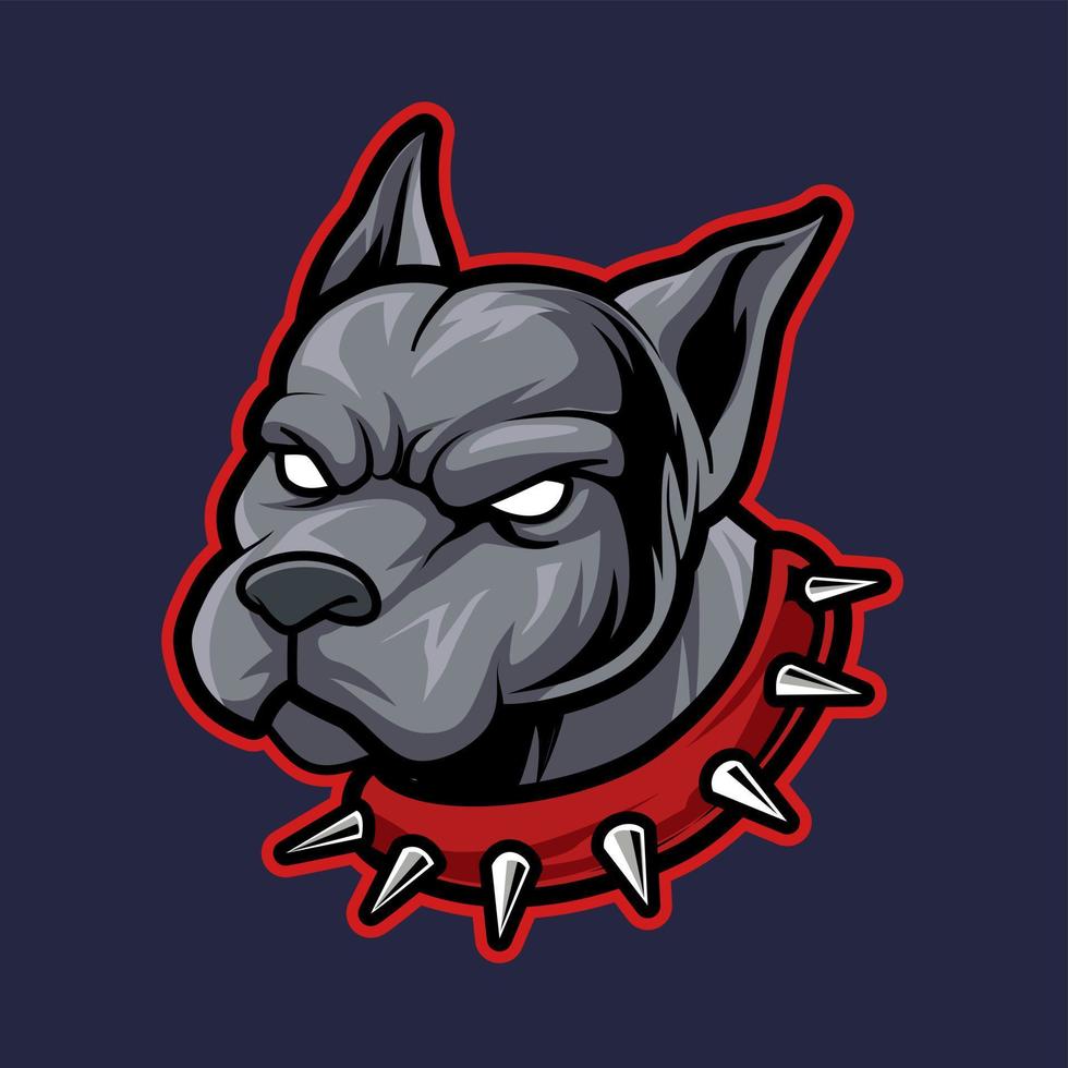 head dog mascot logo gaming vector illustration