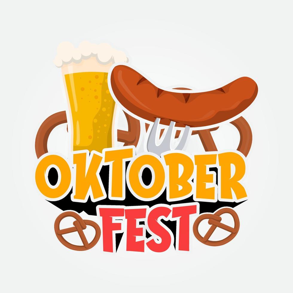 oktoberfest text logo design vector