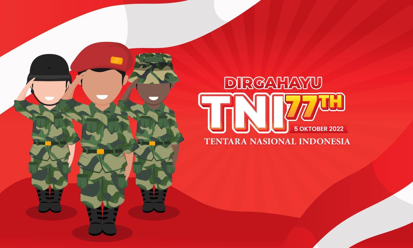 dirgahayu tni del día del ejército indonesio vector