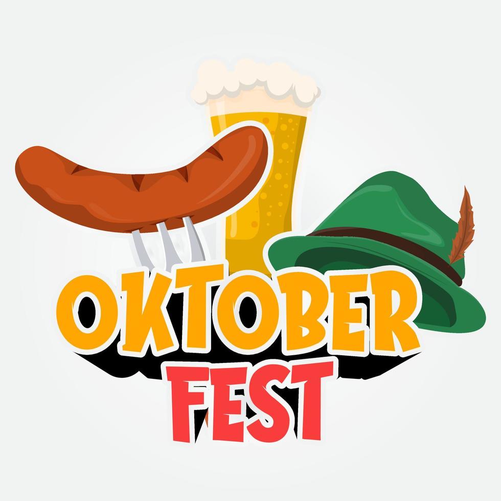 oktoberfest text logo design vector