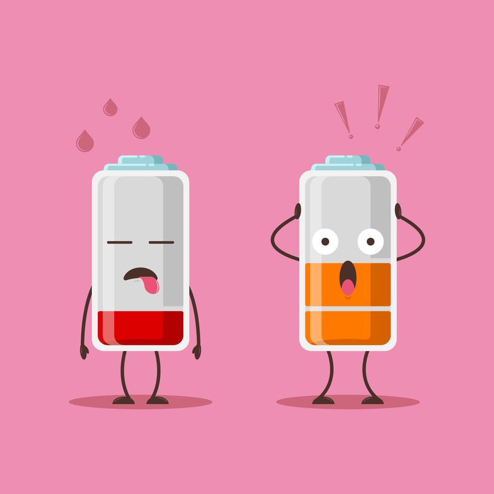 Vector illustration of a cartoon concept in the form of a cute battery icon with a decreasing level of battery energy. Use flat design style. 11513444 Vector Art at Vecteezy Vector illustration of a cartoon concept in the form of a cute battery icon with a decreasing level of battery energy. Use flat design style. 11513444 Vector Art at Vecteezy