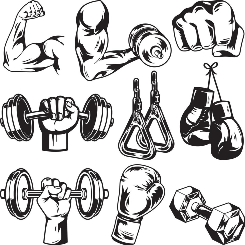 Sports and Fitness Icons Set vector design