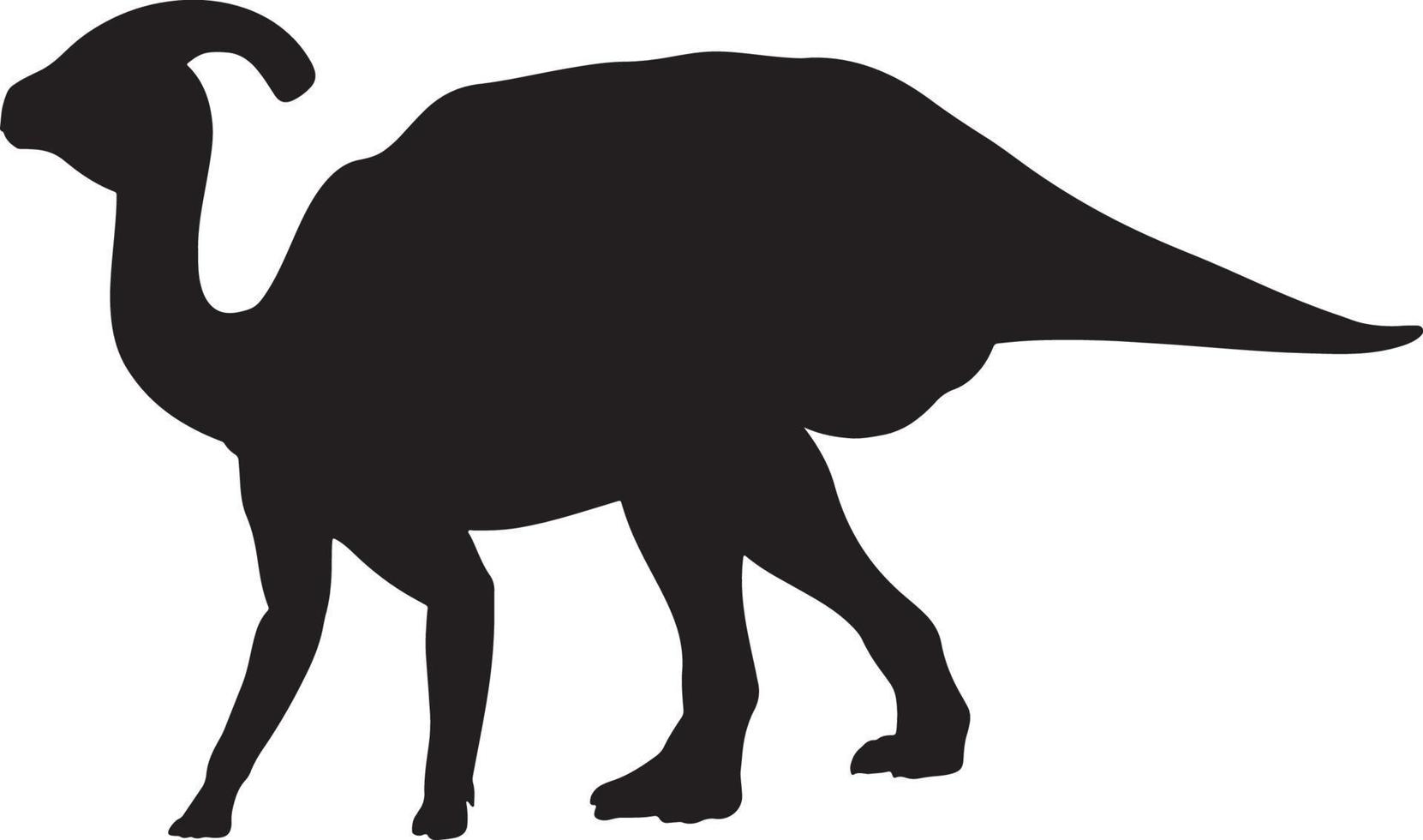 Silhouette of Dynosaur Vector in a Flat Style