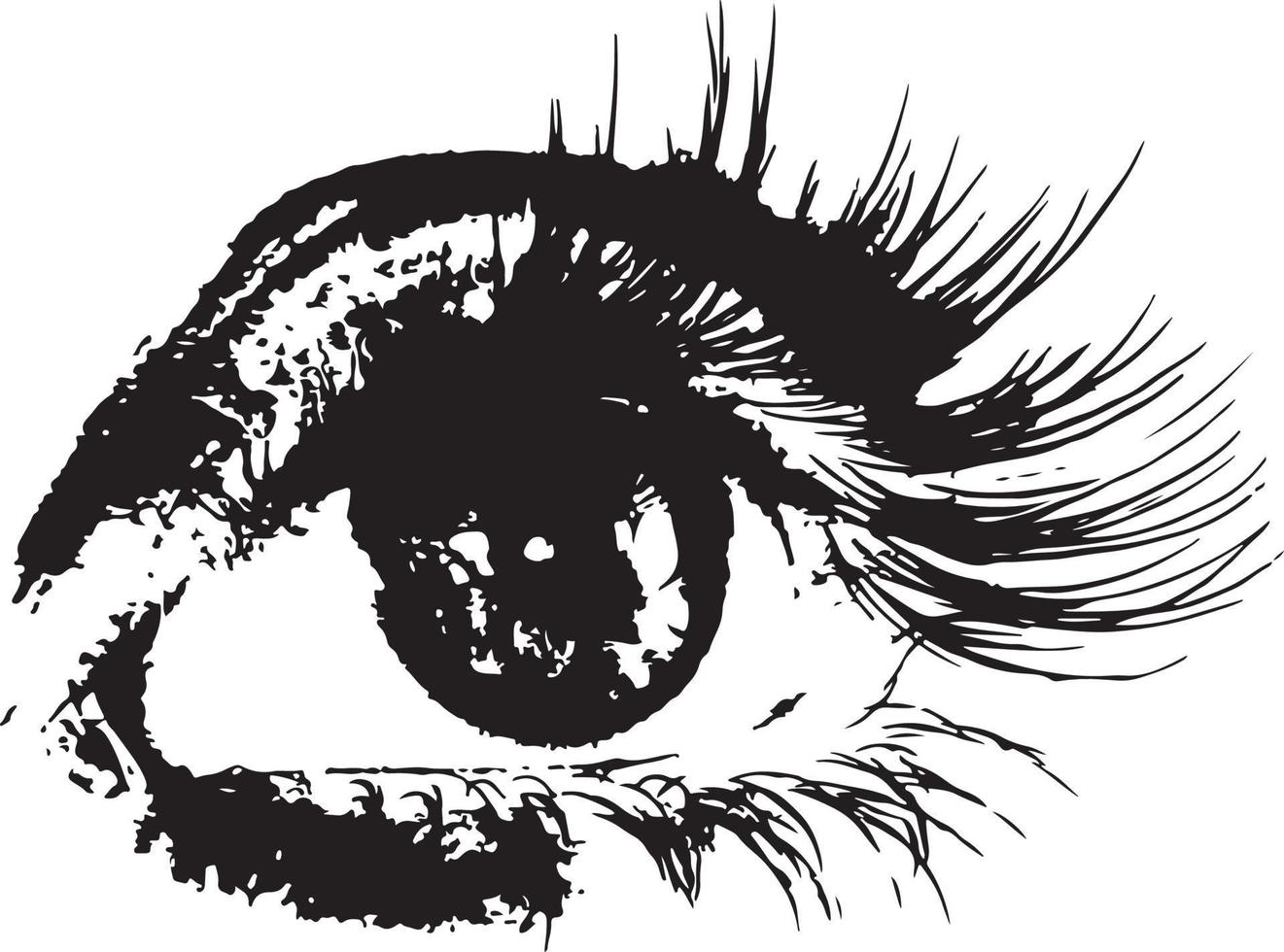 Silhouette of Woman Eye Vector in a Flat Style