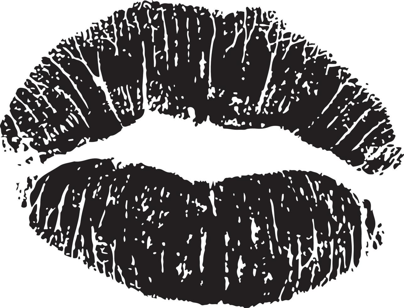 silueta de vector de labios de mujer en un estilo plano