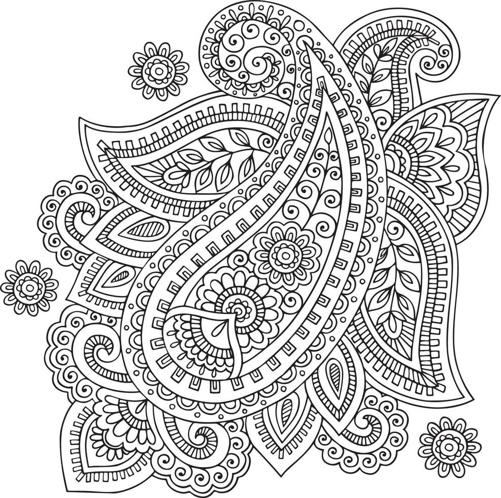 ilustración de arte de henna vector