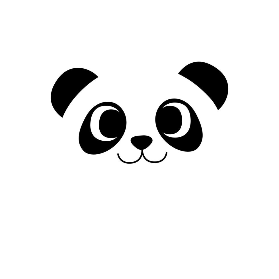 panda cara vector aislado blanco