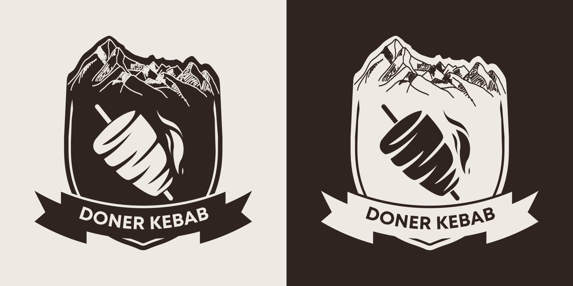 logotipo de doner kebab para restaurantes y mercados. vector