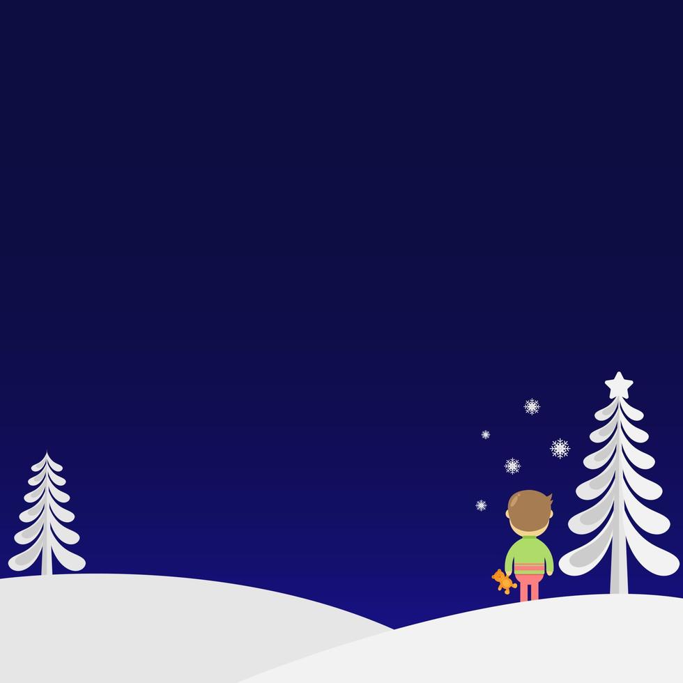 Lonely child on Christmas Eve with copy space area. Suitable for news illustration on Christmas day vector