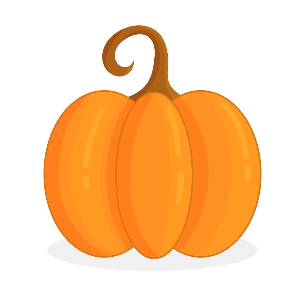 Cartoon pumpkin isolated on white background. Vector illustration