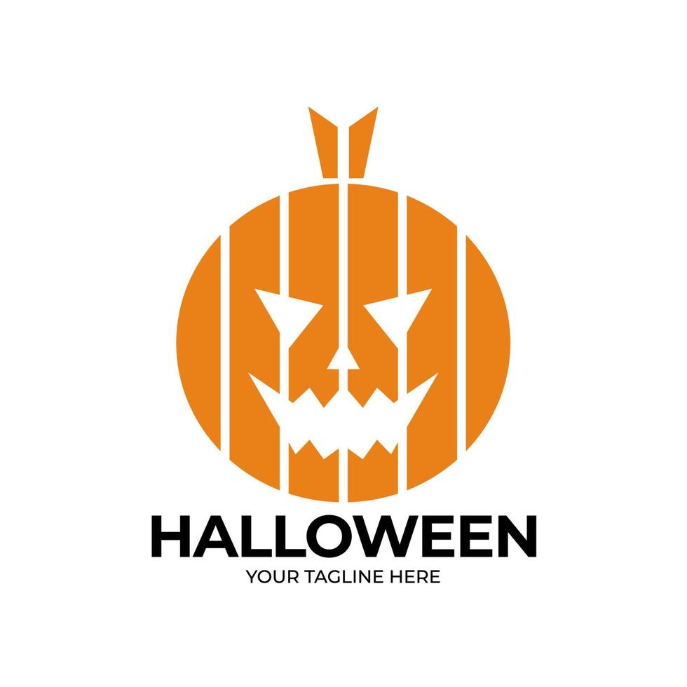 logotipo de halloween para su diseño con ilustración vectorial de calabaza dibujada a mano. esta ilustración se puede utilizar como tarjeta de felicitación, afiche o impresión vector