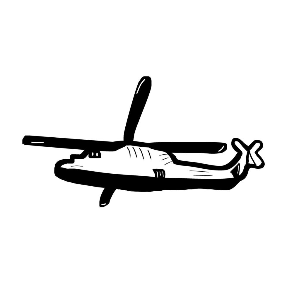 black and white helicopter vector