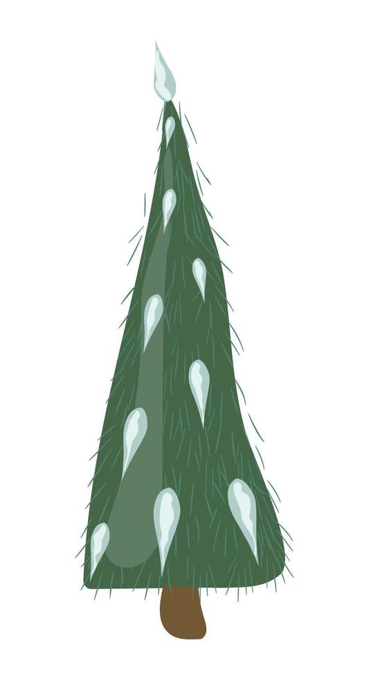 Lindo árbol de Navidad ilustración vectorial aislado sobre fondo blanco. vector