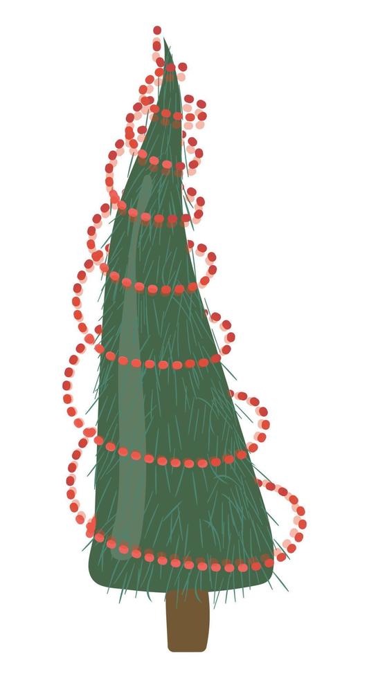 Cute christmas tree vector illustration isolated on white background