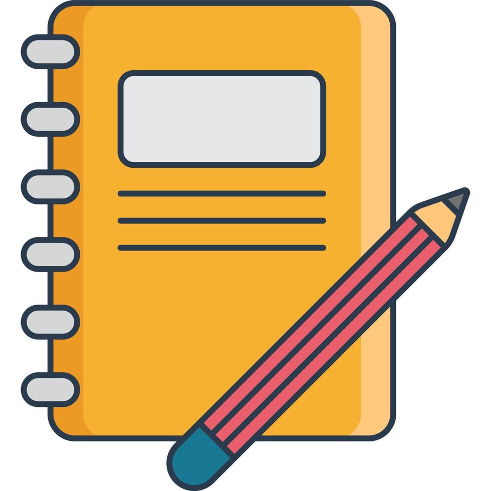 Book and pencil icon vector