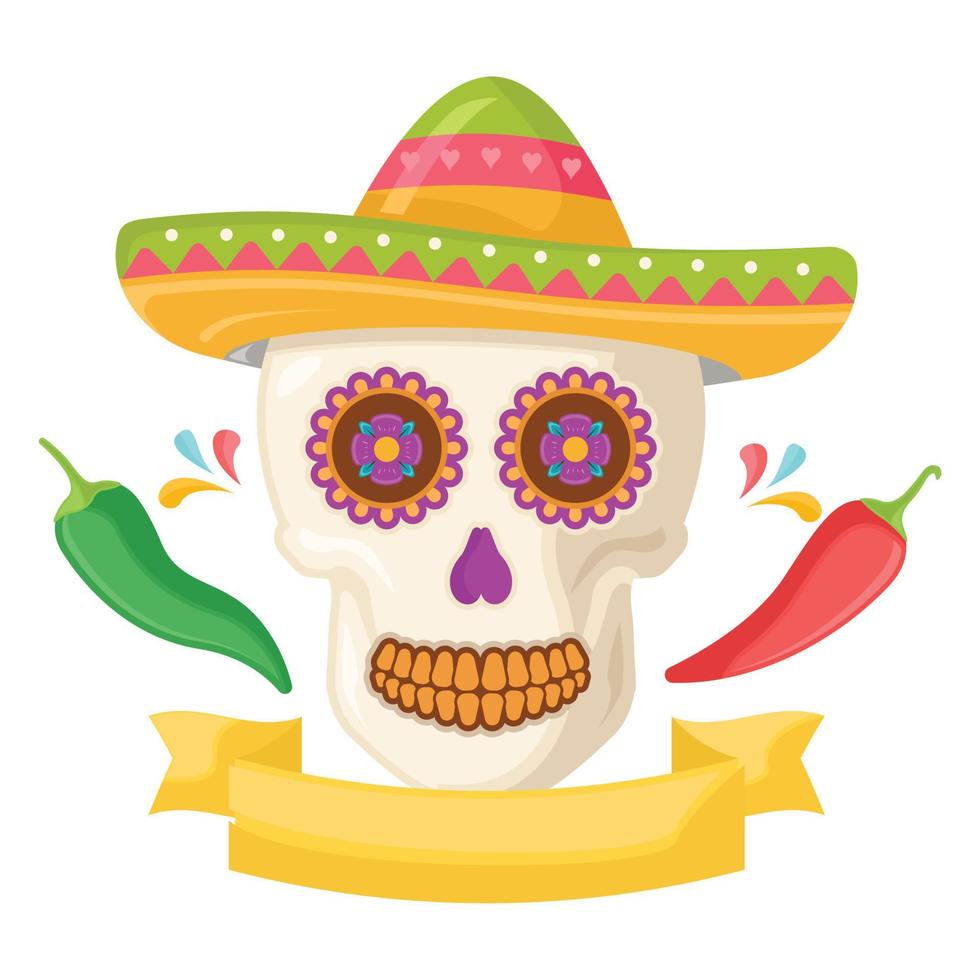 Mexican Skull, Dia De Los Muertos vector