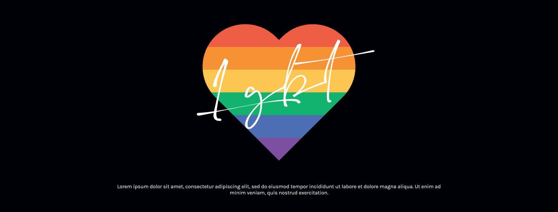 LGBT community flag colors and transgender love flat vector illustration.