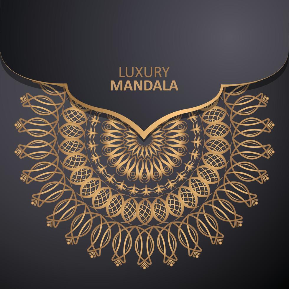 invitation card templates with gold patterned and crystals color luxury mandala background with golden arebesque pattern arabic islamic east style. ramadan style decorative mandala, flyer banner vector