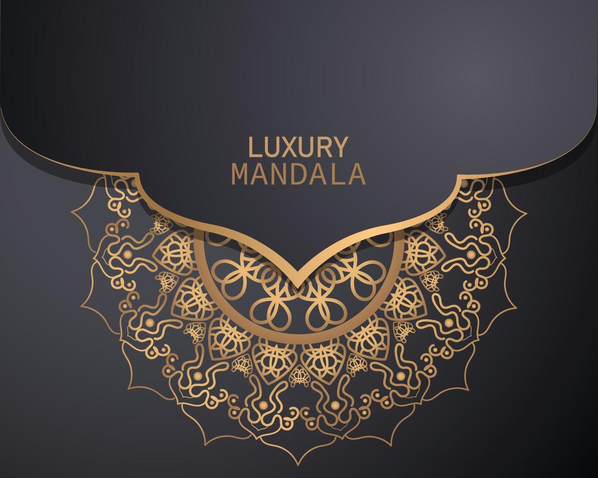 invitation card templates with gold patterned and crystals color luxury mandala background with golden arebesque pattern arabic islamic east style. ramadan style decorative mandala, flyer banner vector