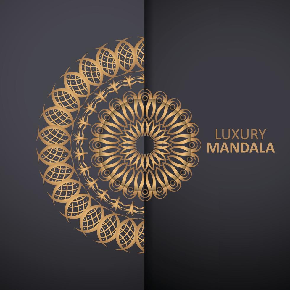 fondo islámico de mandala de lujo con patrón arabesco, diseño de portada de tarjeta de boda de fondo oranamental vector