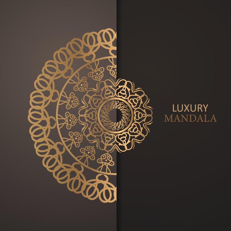 Luxury gold background colorful mandala vector