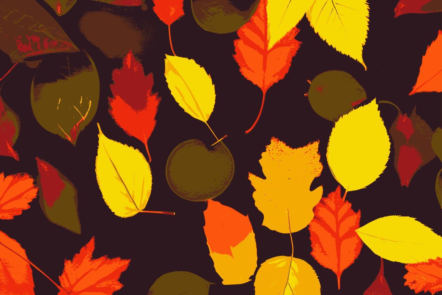 Autumn Leaves Background Digital Illustration Art vector