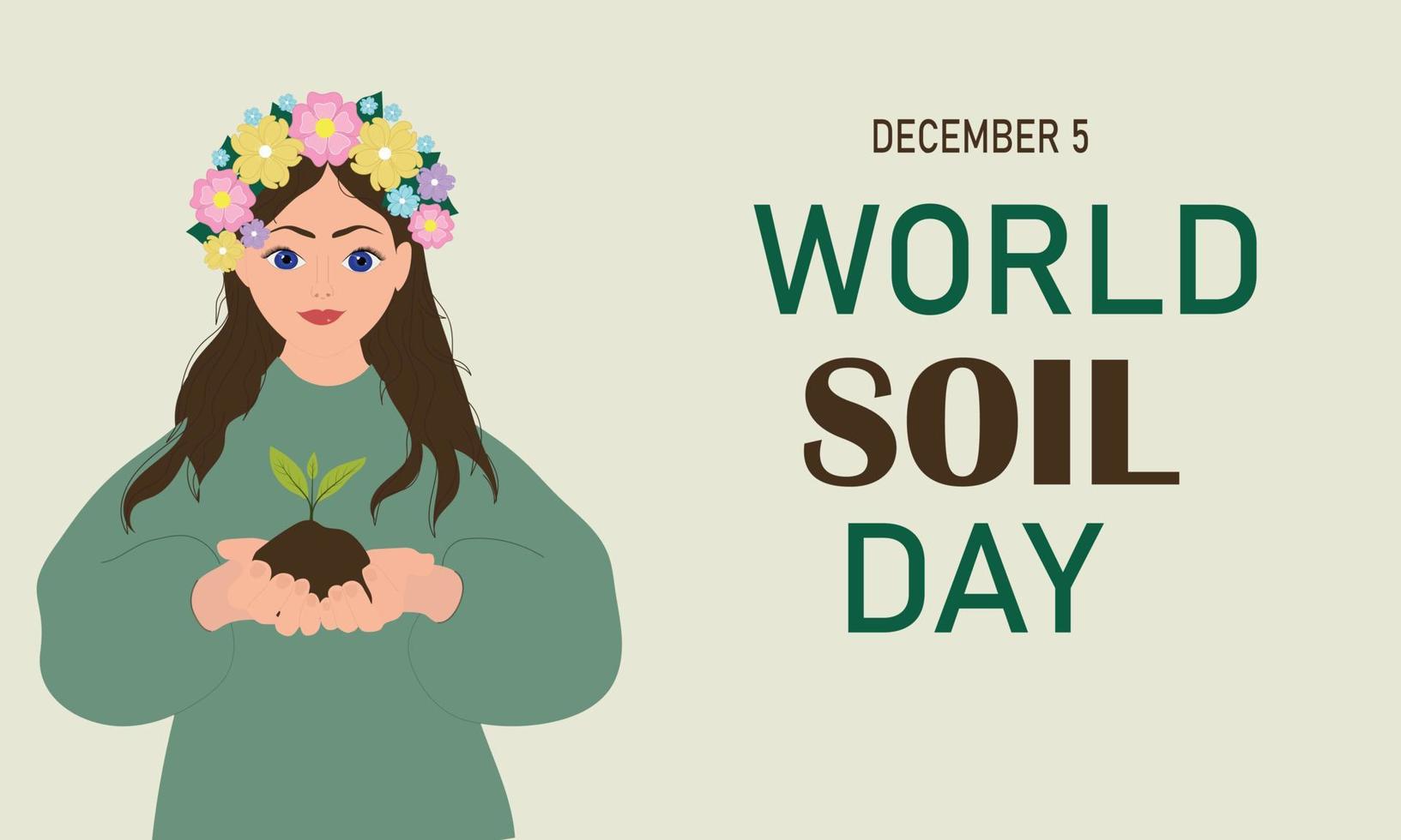 World Soil Day banner with woman vector