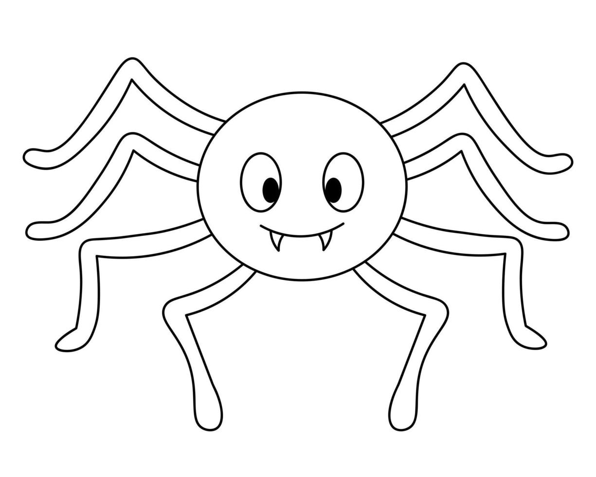 Spider. Sketch. Cute toothy. Halloween symbol. All Saints Day. A clever hunter. vector