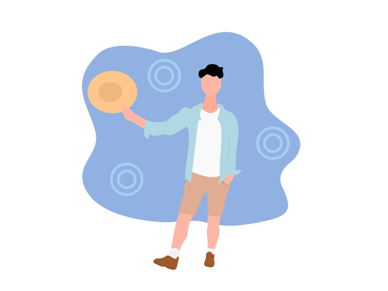 flat design men's summer clothes vector