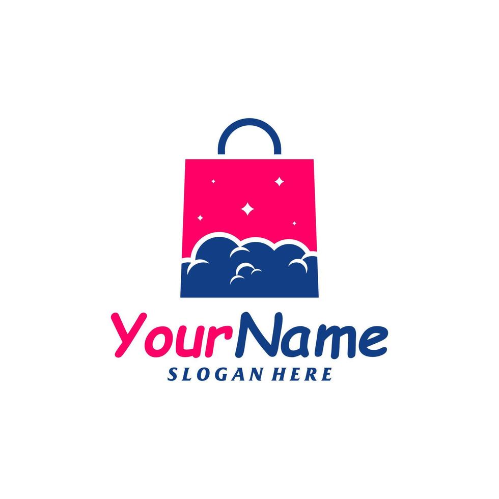 plantilla de diseño del logotipo de la tienda en la nube. vector de concepto de logotipo de tienda. símbolo de icono creativo