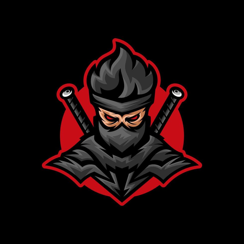 Ninja mascot esport logo vector template, Creative Ninja logo design concepts