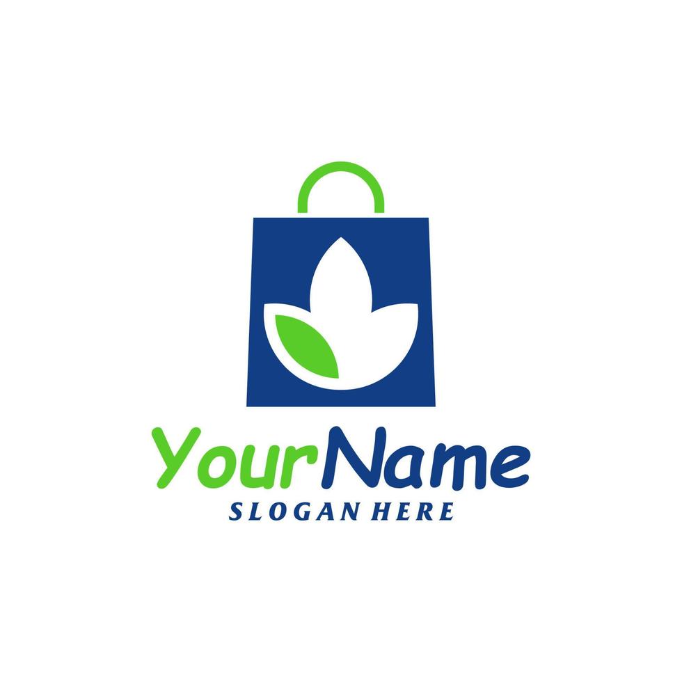 plantilla de diseño de logotipo de tienda de naturaleza. vector de concepto de logotipo de tienda de hojas. símbolo de icono creativo