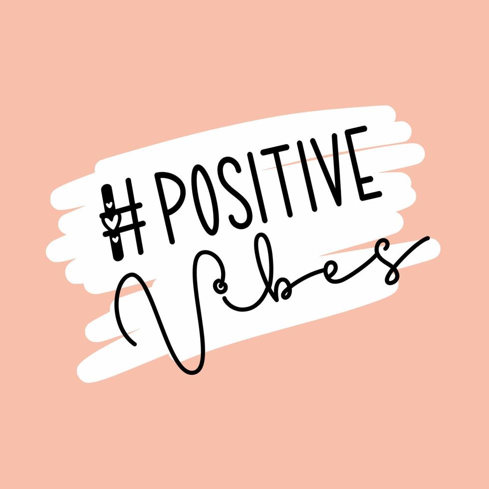 positive vibes lettering typography design 11514512 Vector Art at ...