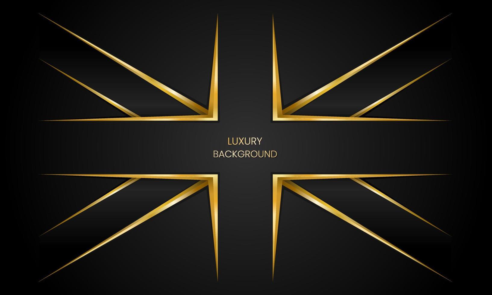 Golden luxury British flag on black background vector