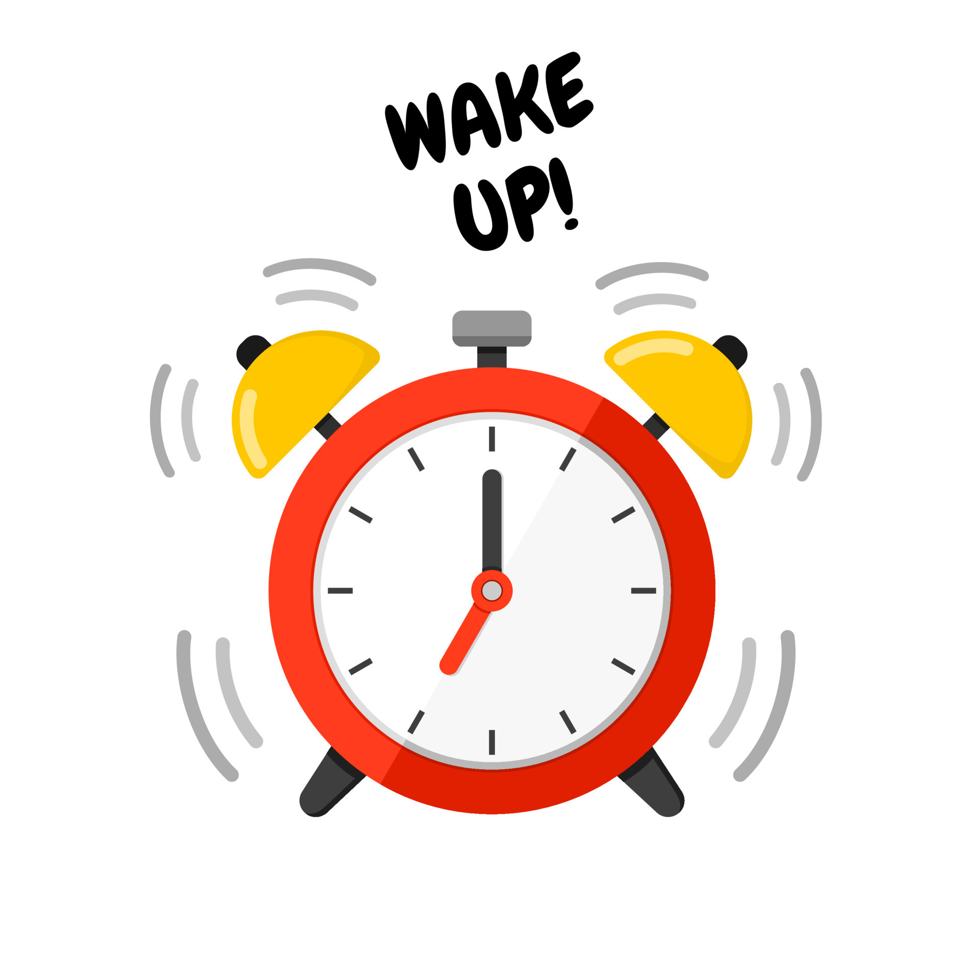 Red alarm clock rings to wake up 11514533 Vector Art at Vecteezy