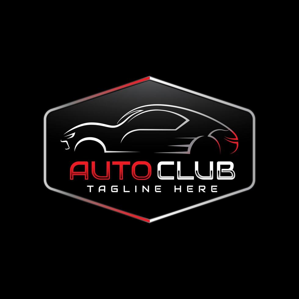 auto car club vector logo diseño inspiración con vista lateral car line art