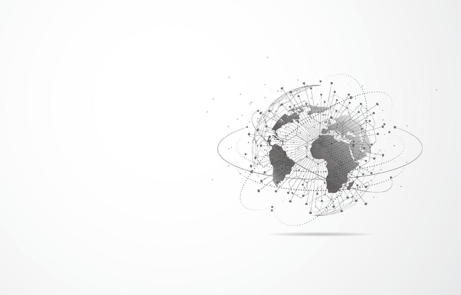 Global network connection. World map point and line composition concept of global business. Vector Illustration