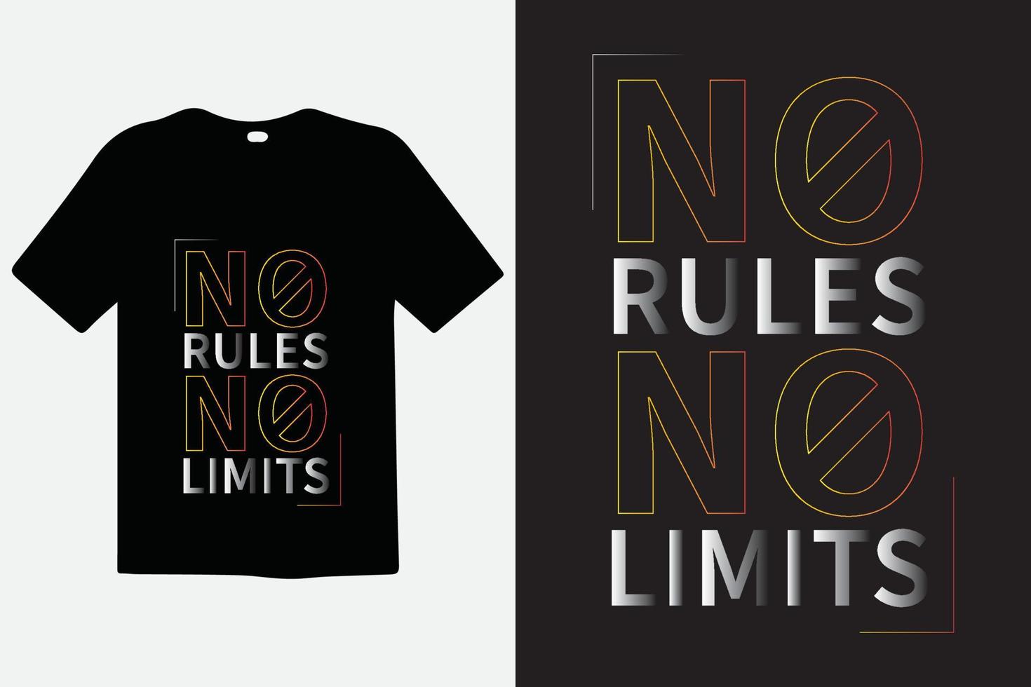 No Rules No Limits typography lettering quotes. T-shirt design. Inspirational and motivational words Ready to print. Stylish t-shirt and apparel trendy design print, vector illustration. Global swatch