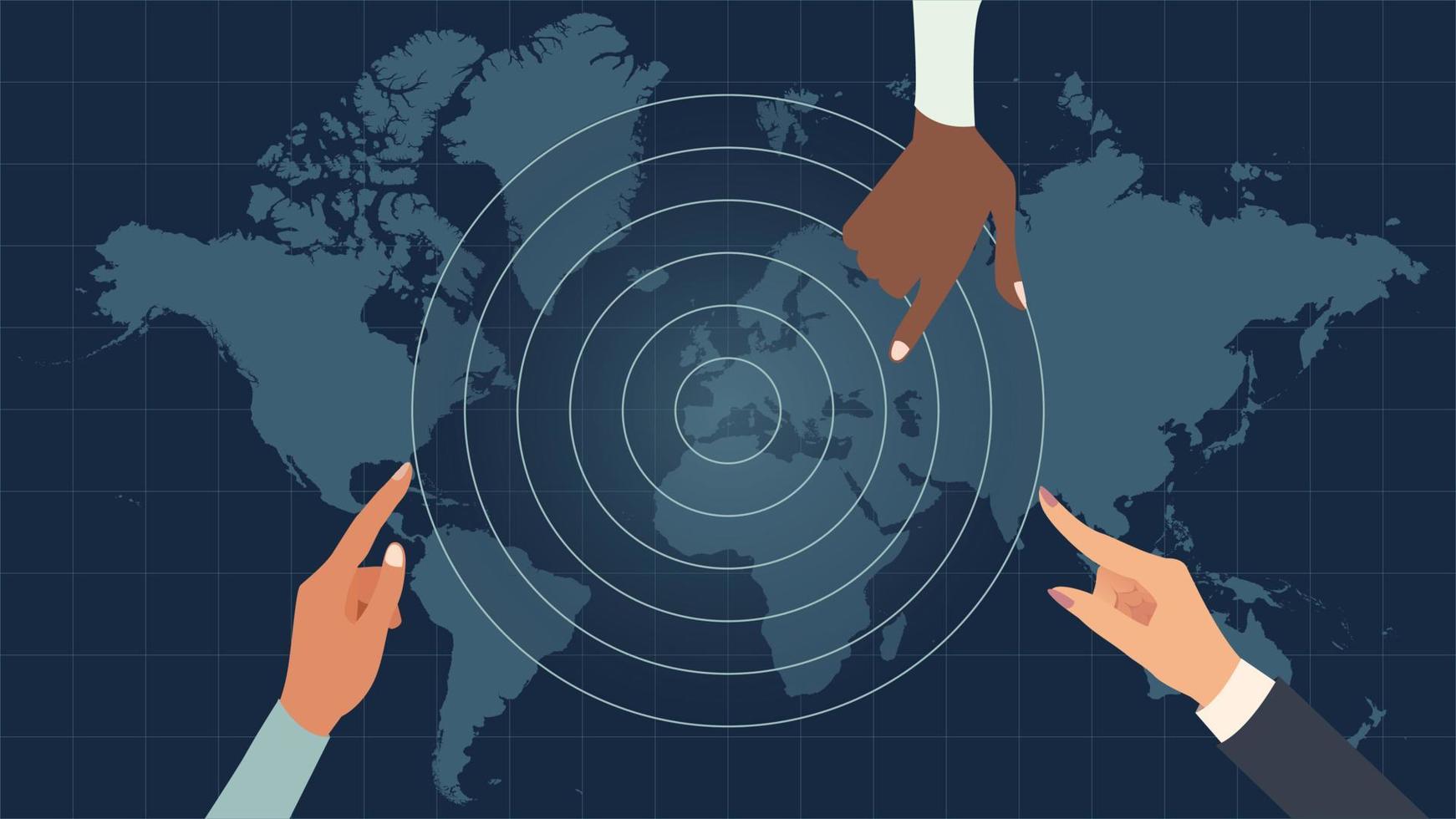 Global supply chain management vector illustration