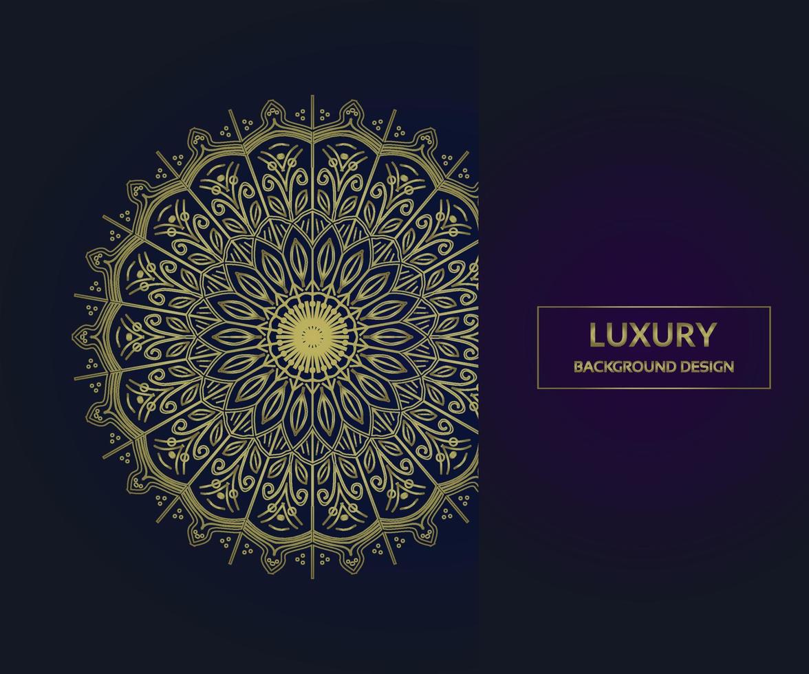 diseño de fondo de mandala de oro de lujo para invitación de boda, portada de libro y fondo islámico vector