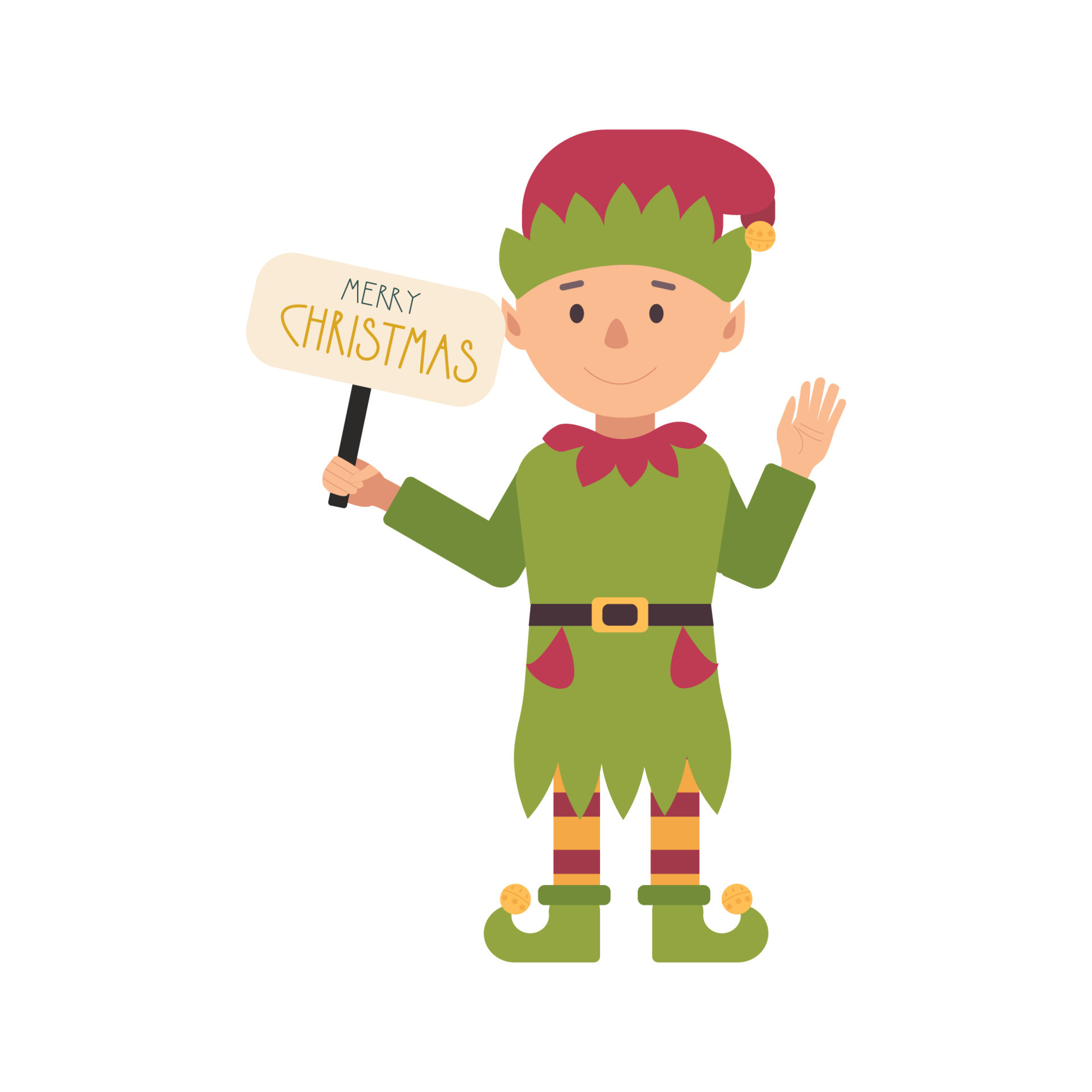 Christmas elves isolated on white background. Little Santa's helpers.  Adorable cartoon characters. Flat vector illustration. 11514663 Vector Art  at Vecteezy